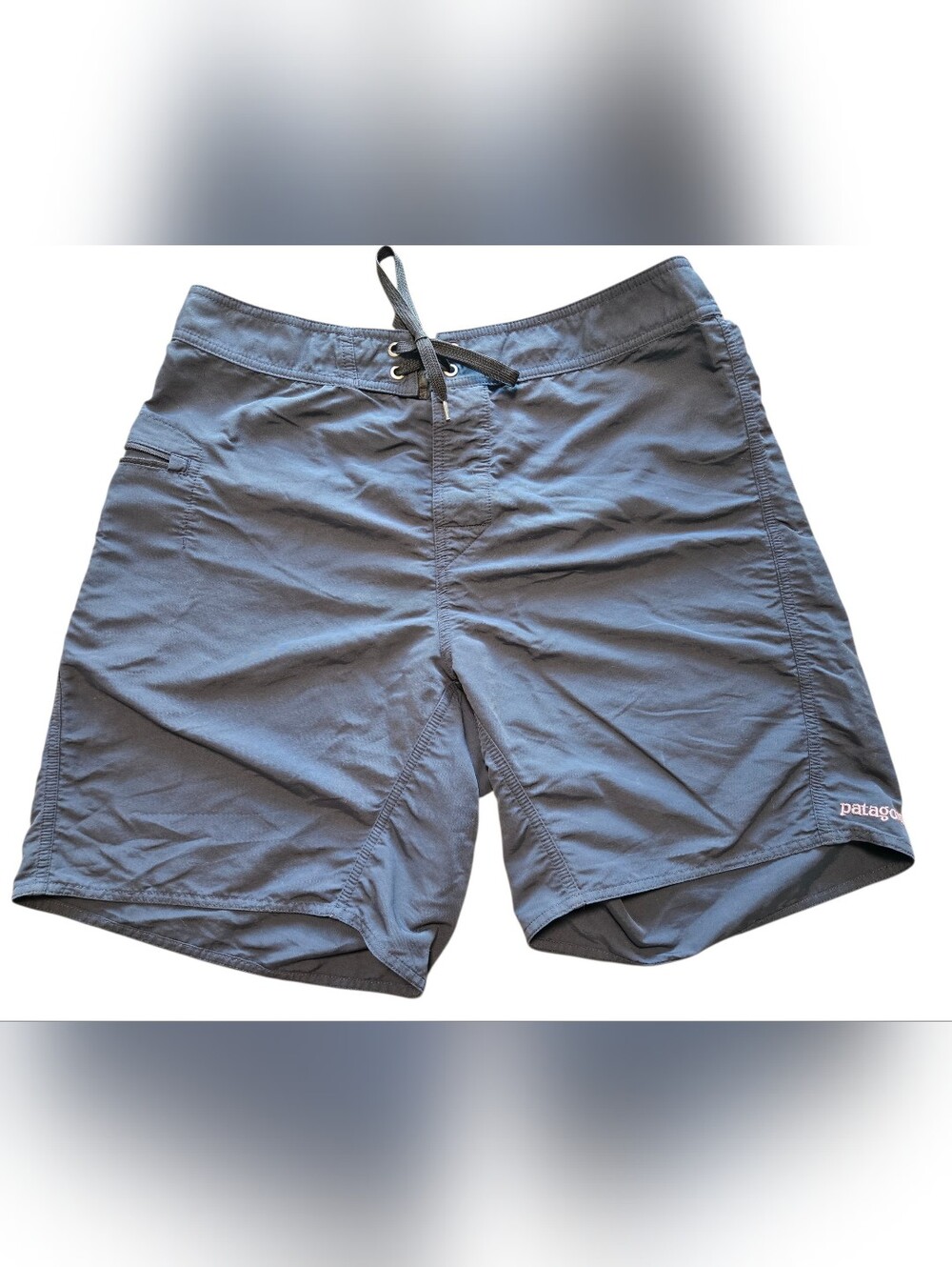 Patagonia Men's Gray/Blue Nylon Board Swim Shorts, Size 34 Beach Surf Vacation